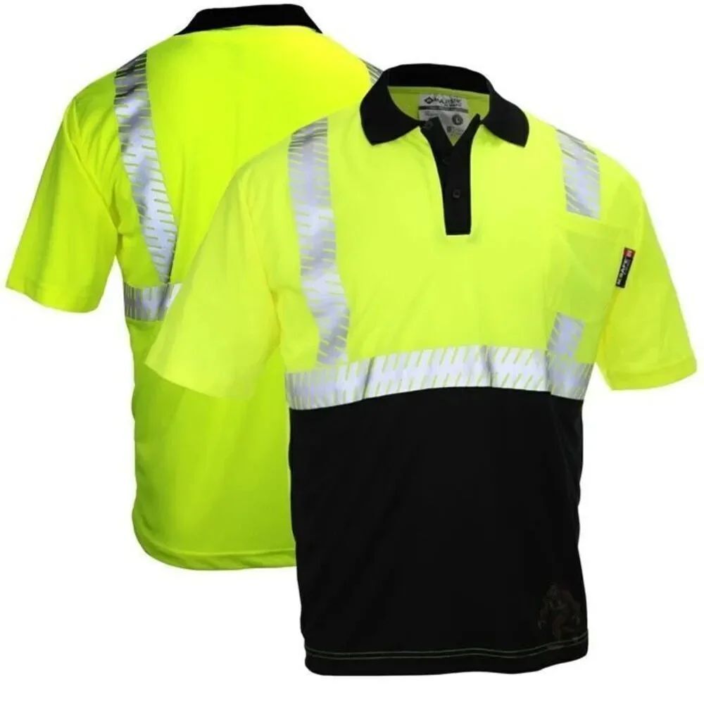 Brand New Majestic 75-5213 Class 2 HiVis Segmented Short Sleeve Polo - Sz XL
